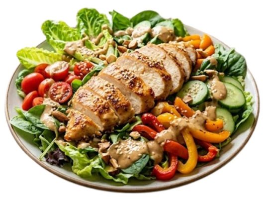 salad rau củ ức gà